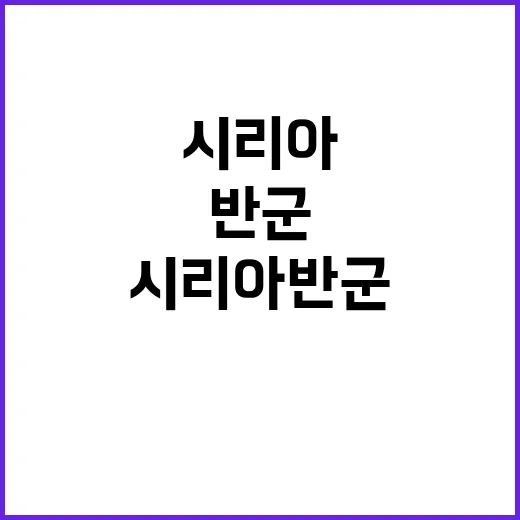 시리아 반군 새로운 시대의 시작을 알리다!