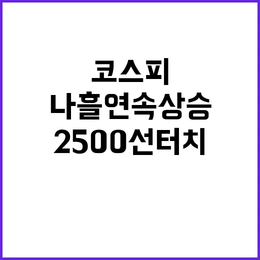 코스피 나흘연속 상승…2500선 터치하는 배경은?