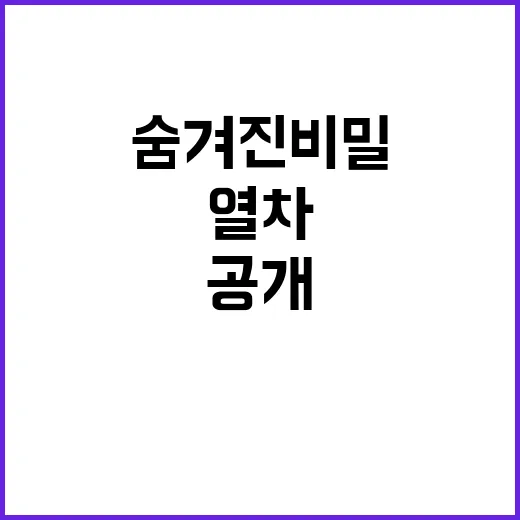 대경선 열차 내부 숨겨진 비밀 공개!