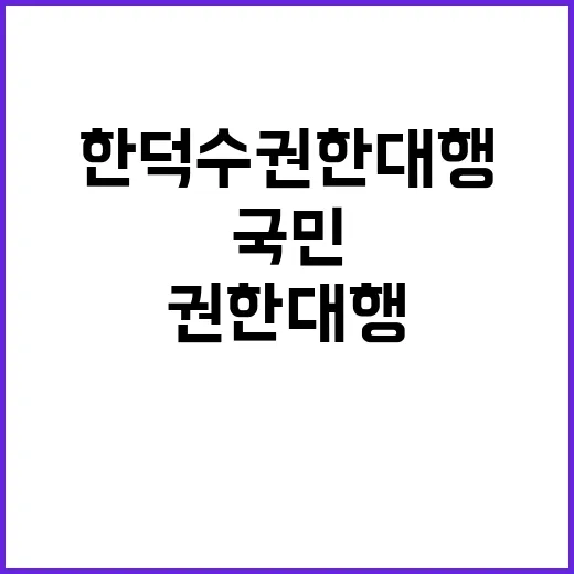 한국 국민 지지 미국의 한덕수 권한대행 의지!