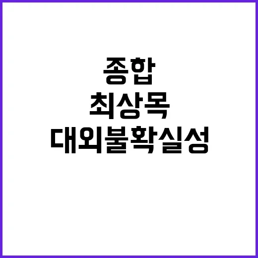 대외 불확실성 최상…