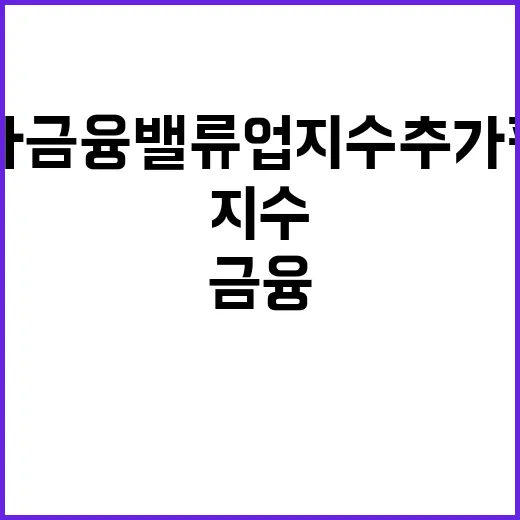 하나금융 밸류업지수…