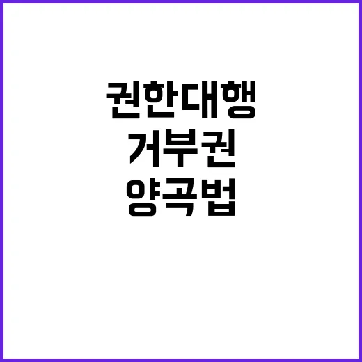 권한대행 양곡법 거…