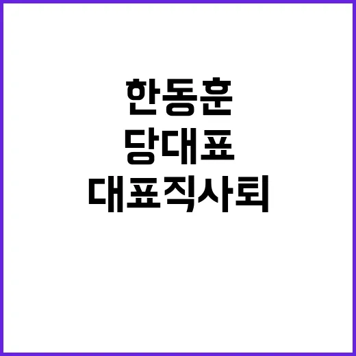 한동훈 대표 당 대…