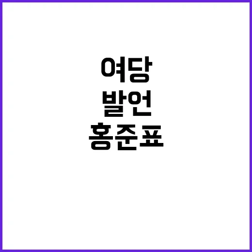 논리 이탈 홍준표 …