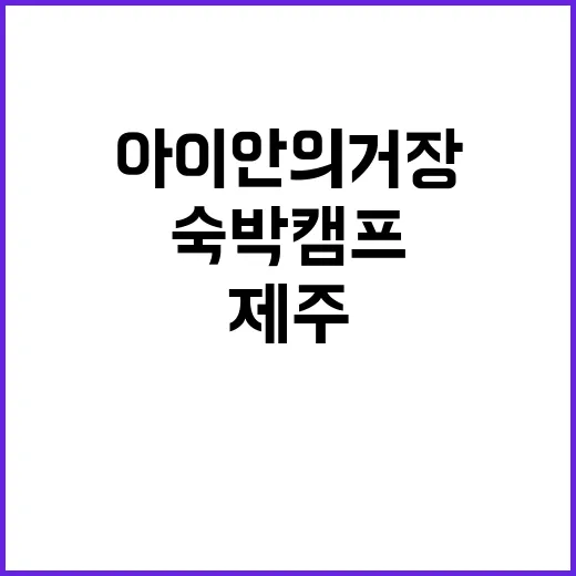 아이 안의 거장 제주 숙박캠프 놀라운 경험!