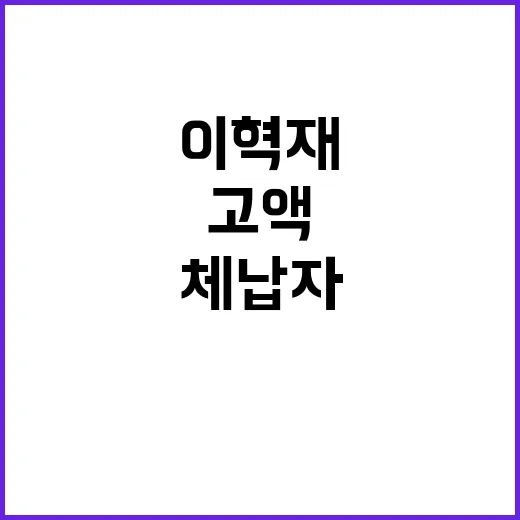 고액 체납자 김진명과 이혁재 명단 공개!