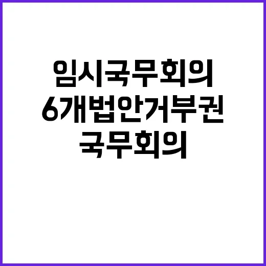 임시국무회의…6개 …