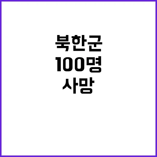 우크라전 북한군 사망 100명 부상 1000명!