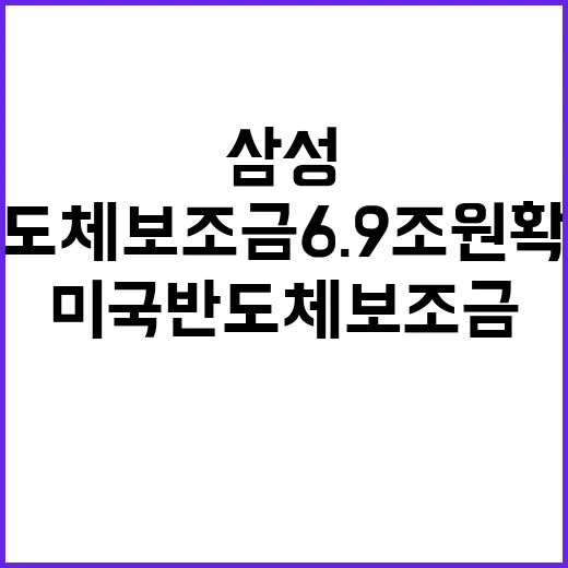 삼성전자 미국 반도체 보조금 6.9조원 확정 발표!