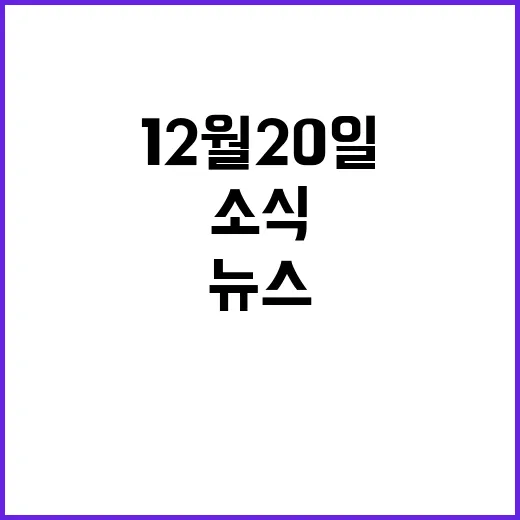 12월 20일 뉴스…