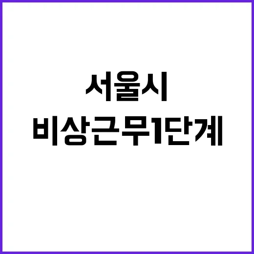 눈 서울시 비상근무 1단계 가동 소식 공개!