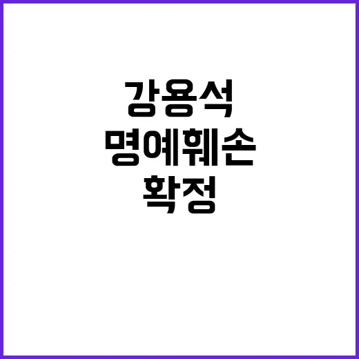 강용석 조국 명예훼손 기소로 4년형 확정!