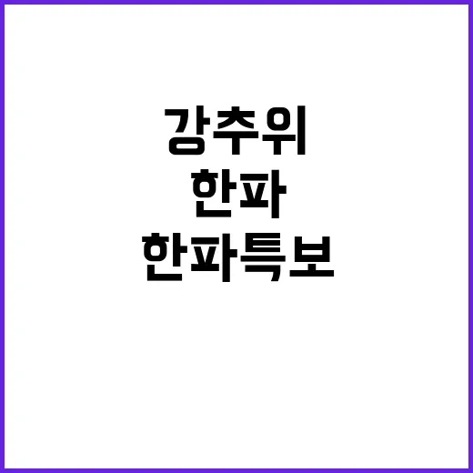 한파 특보 아침 영하 15도의 강추위 발생!