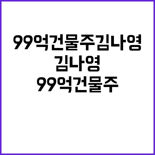 99억 건물주 김나영 또 기부 소식 전해!