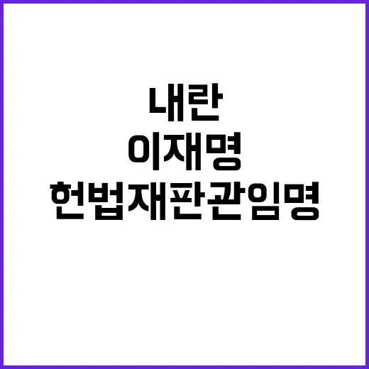 이재명 발언 헌법재판관 임명 내란 동조 논란!