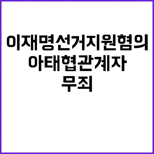 무죄 판결 아태협 관계자 이재명 선거지원 혐의