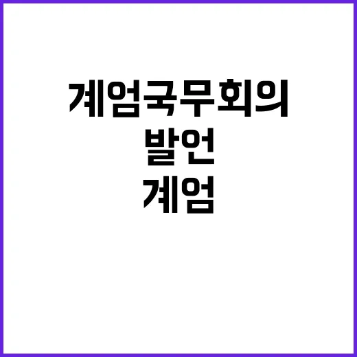 계엄 국무회의 부재 사실에 대한 충격 발언!