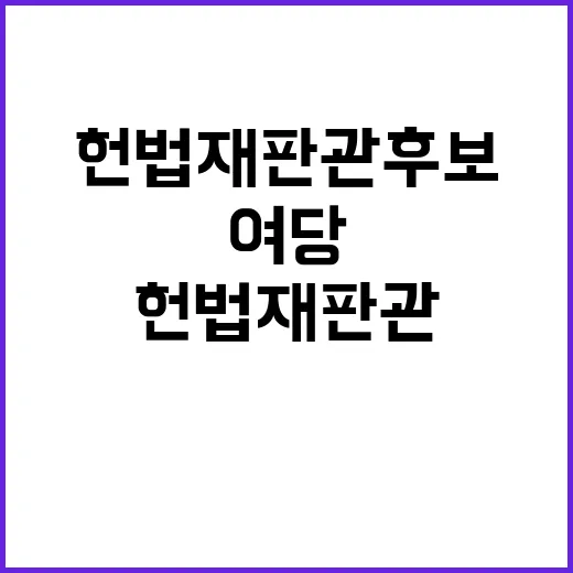 헌법재판관 후보 보고서 채택 여당의 의도는?