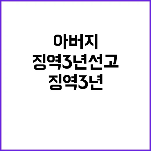 가혹한 아버지 징역 3년 선고된 이유는?