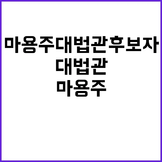 마용주 대법관 후보자 질문에 대한 날카로운 답변 공개!