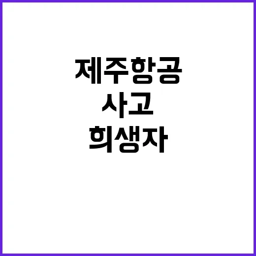 사고 제주항공 희생자 지원 약속 공개!