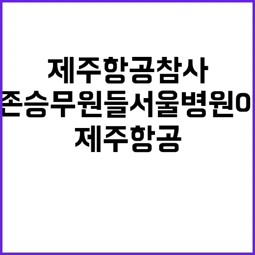 제주항공 참사 생존 승무원들 서울 병원 이송!