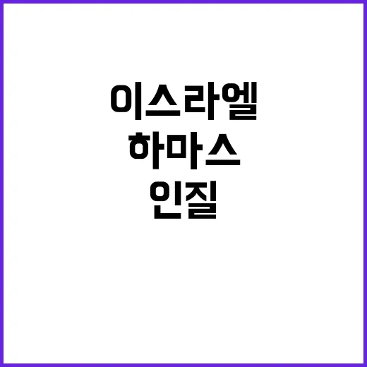 “인질 석방” 하마스이스라엘 갈등의 새로운 국면!