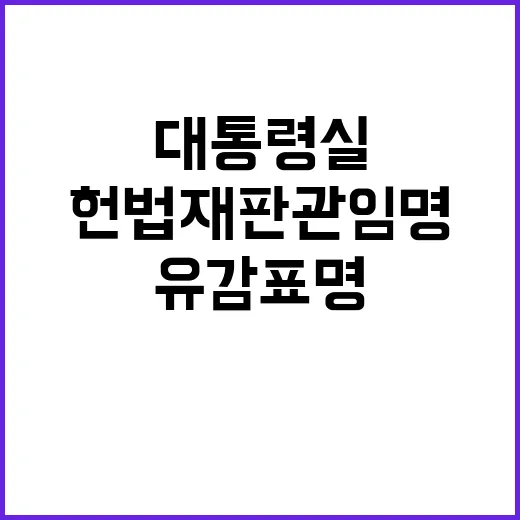 헌법재판관 임명 대통령실 유감 표명 핵심 이유