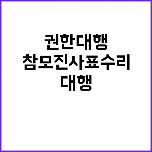 崔권한대행의 참모진 사표 수리 계획 전혀 없어!