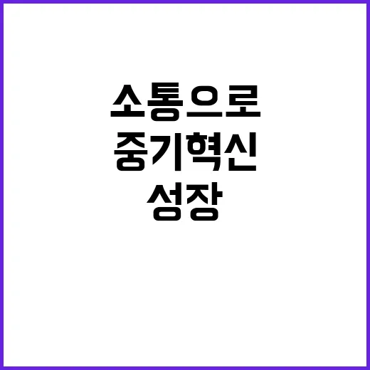 중기 혁신 현장 소통으로 성장 가능성 증대