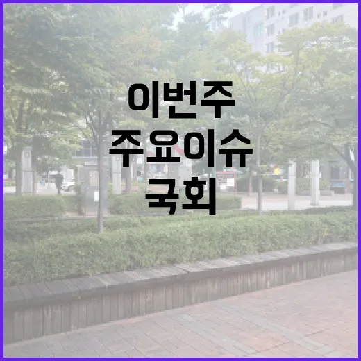 국회 이번 주 주요 이슈 공개! 클릭 필수!