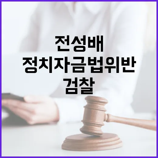 검찰 전성배 기소! 정치자금법 위반 논란 확대!