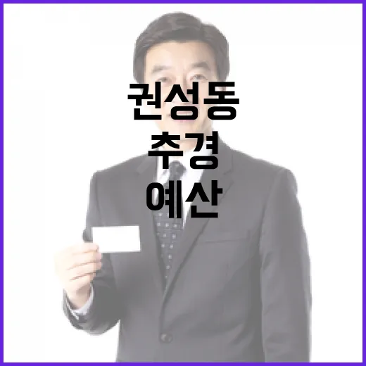 추경 반대! 권성동의 예산 조기집행 강조 발언