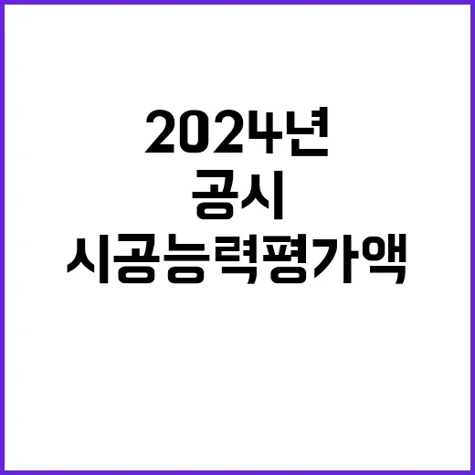 국토부 발표 2024년 시공능력 평가액 공시 공개!