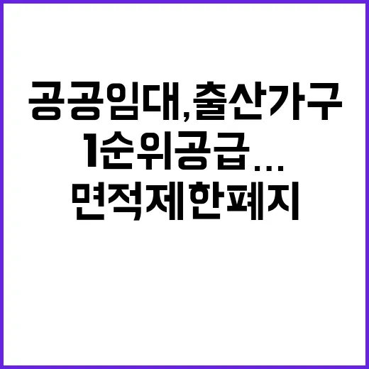 공공임대, 출산가구 1순위 공급…면적 제한 폐지!