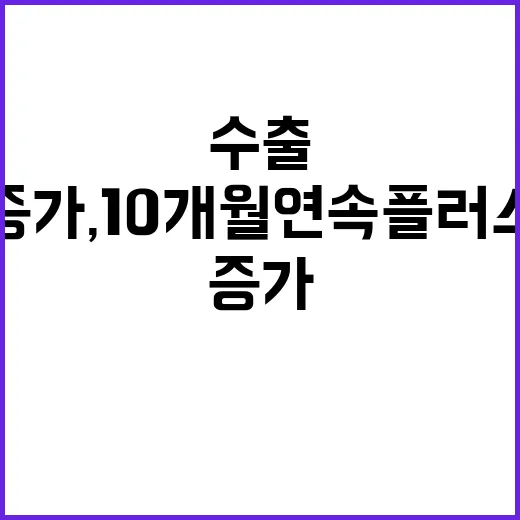 수출 증가, 10개월 연속 플러스 기록 달성!