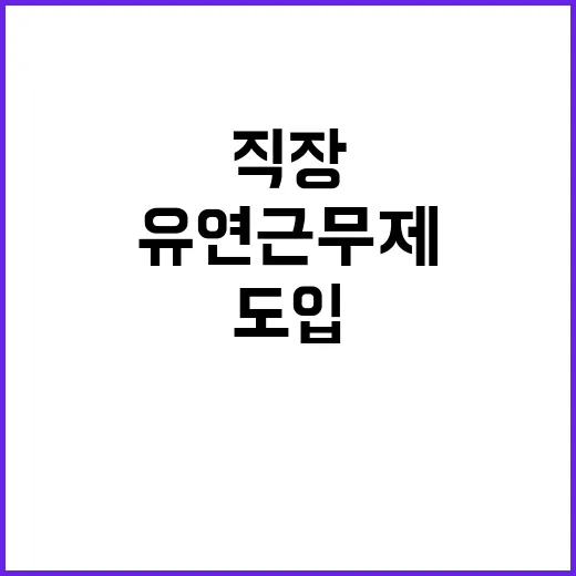 유연근무제 당신의 직장도 도입할 시간입니다!