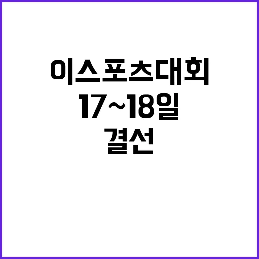 이스포츠대회 결선 17~18일 온라인 생중계 확정!