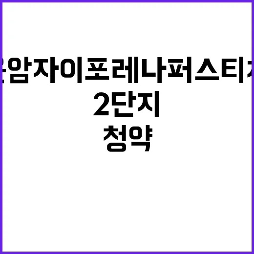 운암자이포레나 퍼스티체 2단지 청약 일정과 경쟁률 확인하세요!