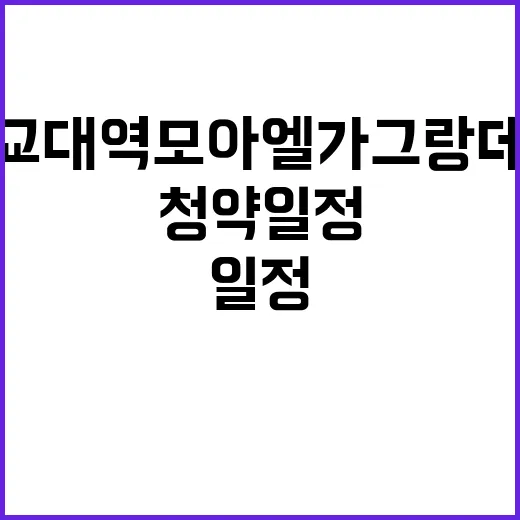 교대역 모아엘가 그랑데 청약 일정과 혜택 공개!