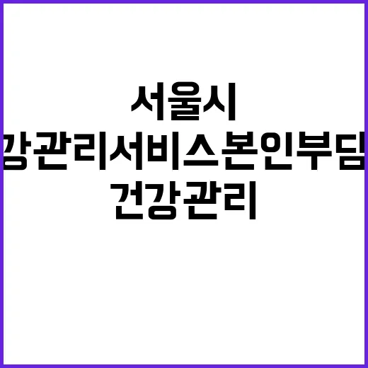 “건강관리서비스 본인부담금 서울시 협의 진행 중”