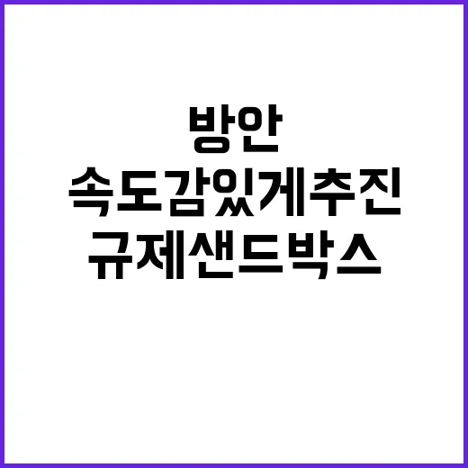 규제샌드박스 개선방안 속도감 있게 추진 중!