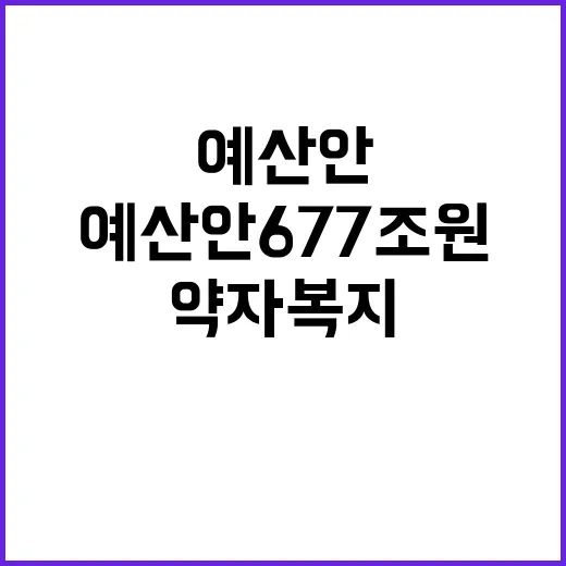 예산안 677조 원 약자복지와 경제활력 투자 집중!