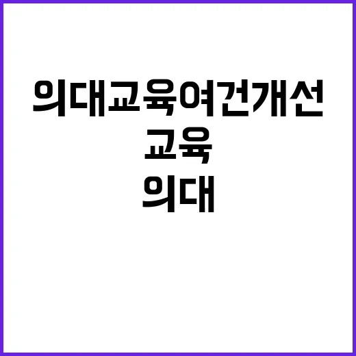 의대 교육여건 개선 4877억 원 투자 결정!