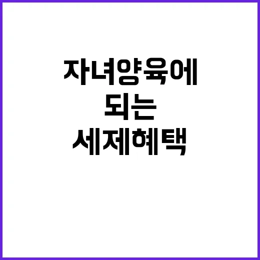 세제혜택 자녀 양육에 도움 되는 정보 공개!