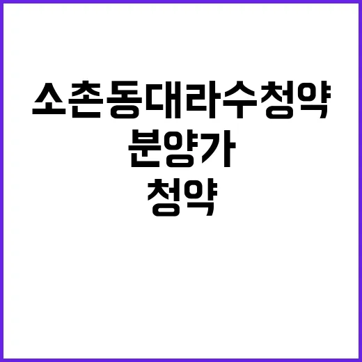 소촌동 대라수 청약…