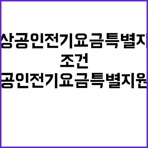 소상공인 전기요금 특별지원 조건 대폭 완화!