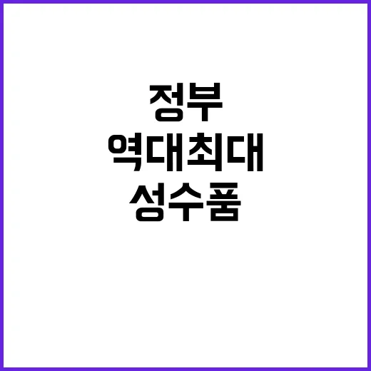 성수품 가격안정 정…