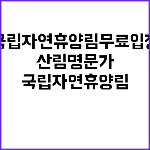 국립자연휴양림 무료…